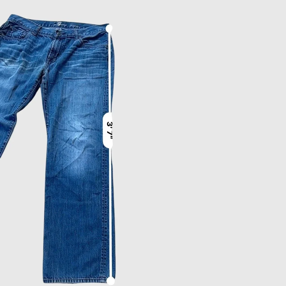 7 For All Mankind Austyn Relaxed Straight Leg Jeans Men's 36 Medium Blue Wash